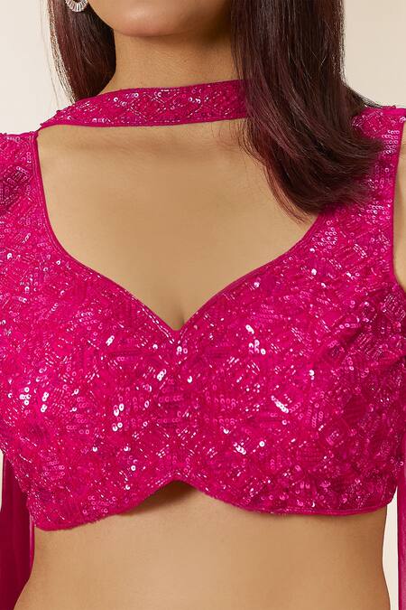 Samyukta Singhania Pink Viscose, Organza Cut Work, Cutdana Embroidered Leaf Neck Sharara Set Online at Aza Fashions Samyukta Singhania_Pink Viscose, Organza Cut Work, Cutdana Embroidered Leaf Neck Sharara Set_Online_at_Aza_Fashions