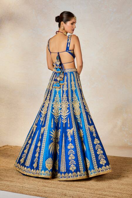 Shop Masaba Blue , , Zari, Embroidery, Neel Bahar Bridal Lehenga Set Shop_Masaba_Blue , , Zari, Embroidery, Neel Bahar Bridal Lehenga Set