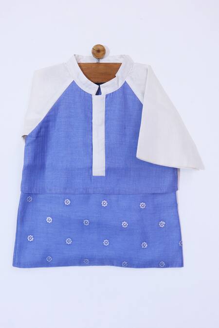 Buy Snuggleme Blue Chanderi Sequins Embellished Layered Kurta Online at Aza Fashions Buy_Snuggleme_Blue Chanderi Sequins Embellished Layered Kurta _Online_at_Aza_Fashions