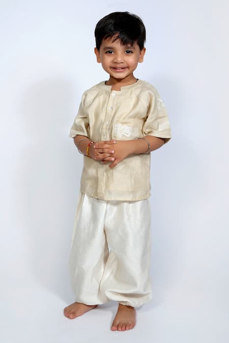 SnuggleMe Cloud Up Shirt Style Short Kurta With Dhoti Pant 