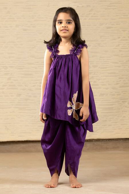 Buy Snuggleme Purple Chanderi Sequins, Embroidery Fleur Patch Work Kurta Set Online at Aza Fashions Buy_Snuggleme_Purple Chanderi Sequins, Embroidery Fleur Patch Work Kurta Set _Online_at_Aza_Fashions