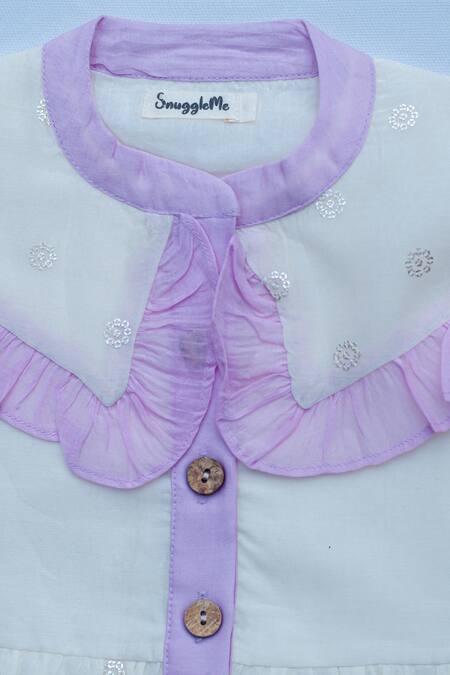 Buy_Snuggleme_Off White Chanderi Sequins Bloom Motif Dress 