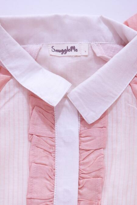 Snuggleme_Off White Chanderi Embroidery Layered Frilled Sleeve Dress _at_Aza_Fashions