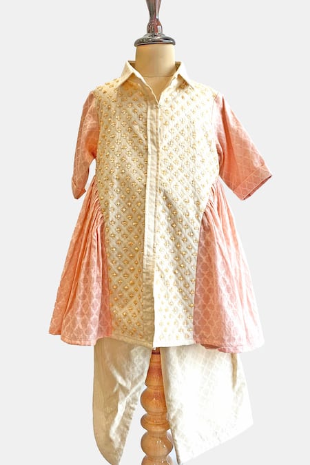 SnuggleMe Sequin Embroidered Panelled Kurta & Palazzo Set 