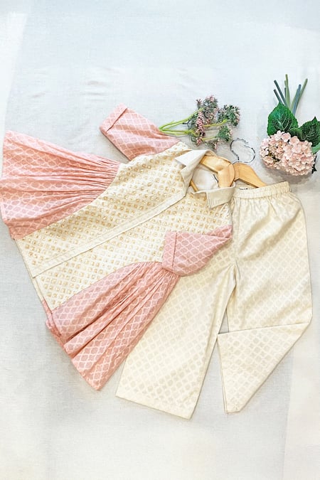 Snuggleme_Off White Cotton Sequins Embroidered Kurta And Palazzo Set _Online_at_Aza_Fashions