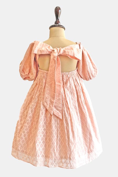 Snuggleme Peach Sequin Hand Embroidered Dress 