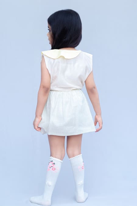 Snuggleme Off White Chanderi High Low Dress 