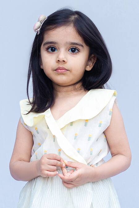 Snuggleme_Off White Chanderi High Low Dress _Online_at_Aza_Fashions