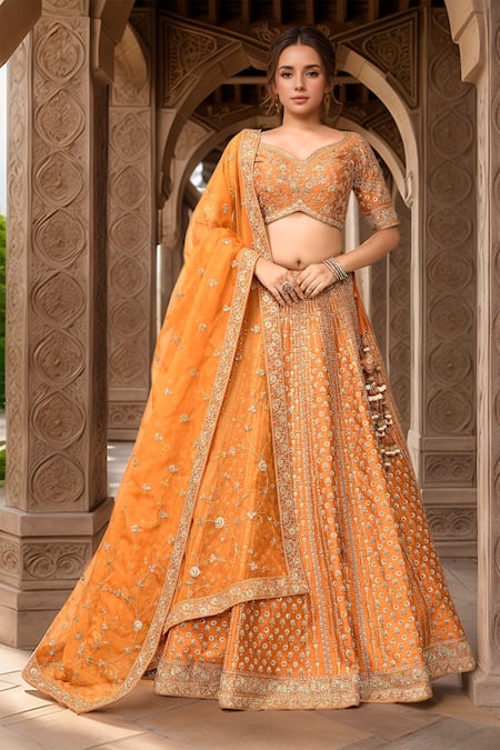 Kalighata Charvi Sequin Embroidered Bridal Lehenga Set 