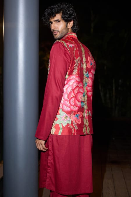 Mahima Mahajan Floral Print Bundi & Kurta Set 