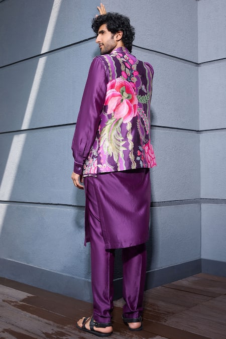 Mahima Mahajan Floral Vine Print Nehru Jacket 