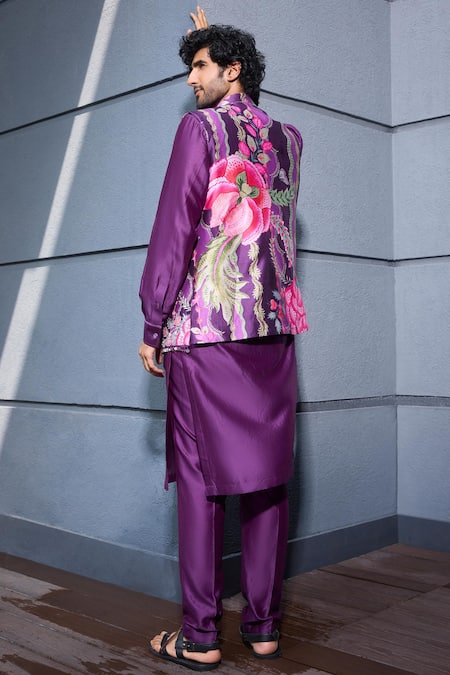Mahima Mahajan Floral Vine Print Bundi & Kurta Set 