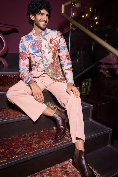 Mahima Mahajan Flower Print Bandhgala Set 