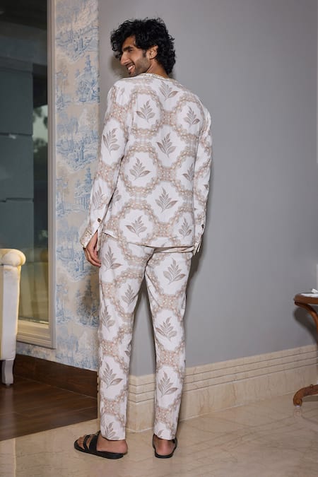 Mahima Mahajan Rose Leaf Print Kurta & Pant Set 