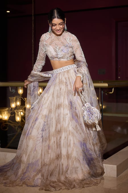 Mahima Mahajan Zainab Gardenia Print & Embellished Lehenga Set 