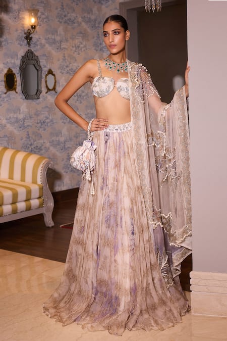 Mahima Mahajan Amirah Bloom Garden Print & Embellished Lehenga Set 