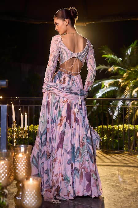 Mahima Mahajan Flora Print Anarkali With Dupatta 