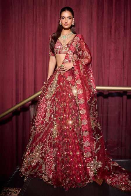 Mahima Mahajan Ehlam Mirror Embroidered Lehenga Set 