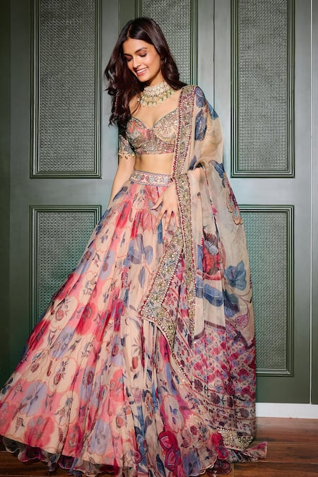 Mahima Mahajan Ruya Floral Pattern Embroidered Lehenga Set 