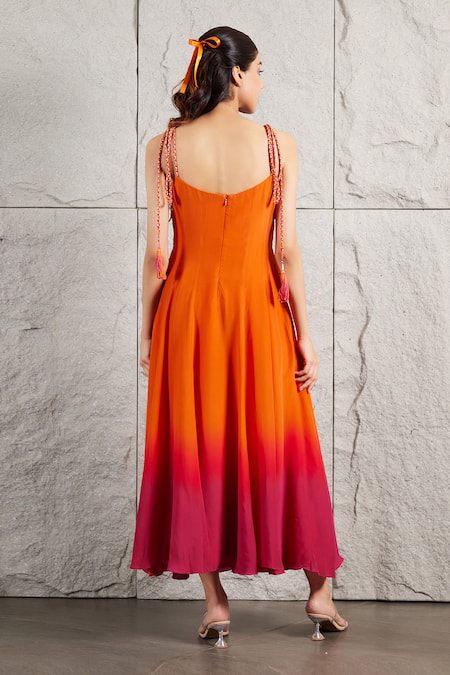Kiran Kalsi Ombre Flared Maxi Dress 
