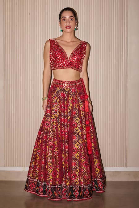 Twenty Nine Floral Patola Pattern Lehenga 