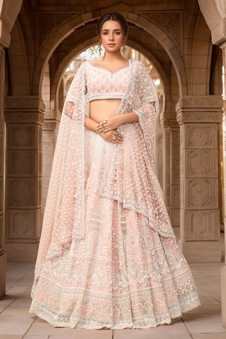 Kalighata Architectural Embroidered Bridal Lehenga Set 