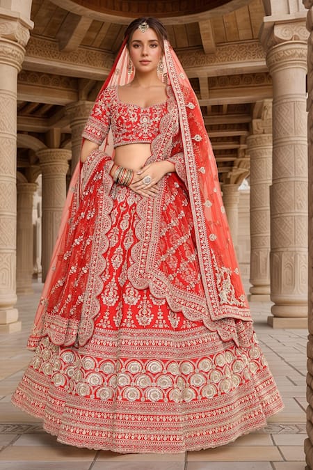 Kalighata Jeevika Hand Embroidered Bridal Lehenga Set 