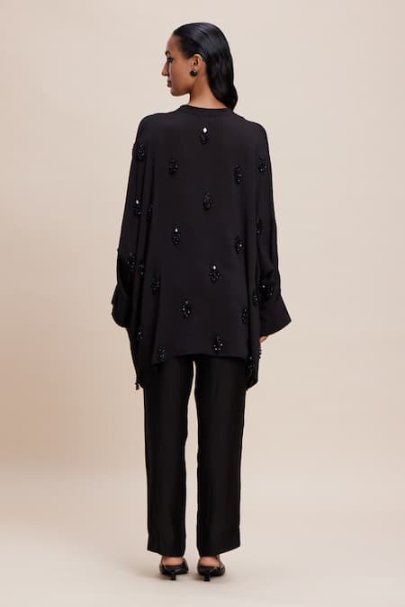 Kangana Trehan Embellished Asymmetric Shirt & Pant Set 