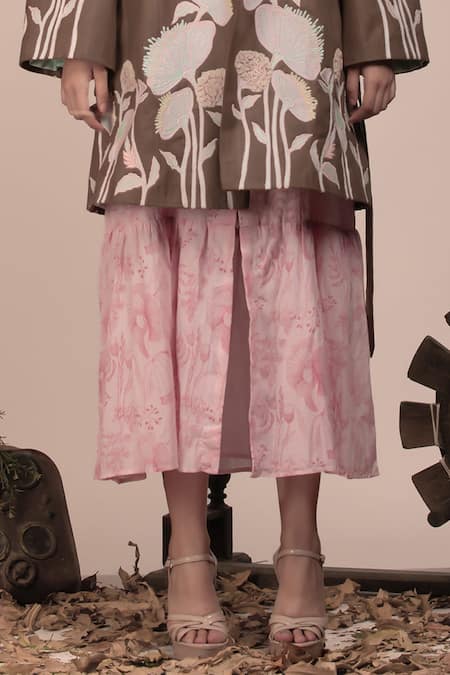 Buy Beejoliyo Brown Suede Embroidered Thread Dress Collared Blazer And Midi Online at Aza Fashions Buy_Beejoliyo_Brown Suede Embroidered Thread Dress Collared Blazer And Midi _Online_at_Aza_Fashions