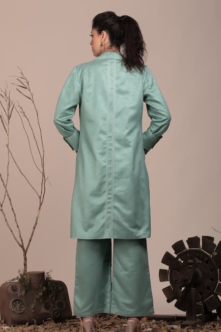 Beejoliyo Embroidered Suede Jacket & Pant Set 