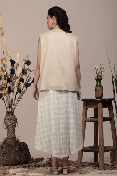 Beejoliyo Beige Suede Floral Applique Jacket 