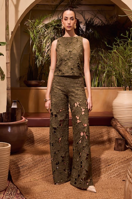 House of eda Marieta 3D Floral Top With Pant 