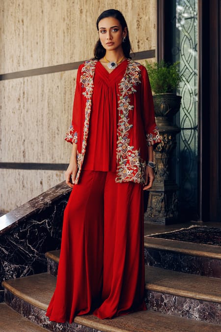 Khushboo Bagri Zardozi Embroidered Jacket & Pant Set 