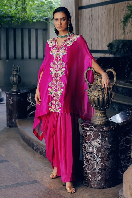 khushboo bagri Zardosi Embroidered Kaftan & Draped Skirt 