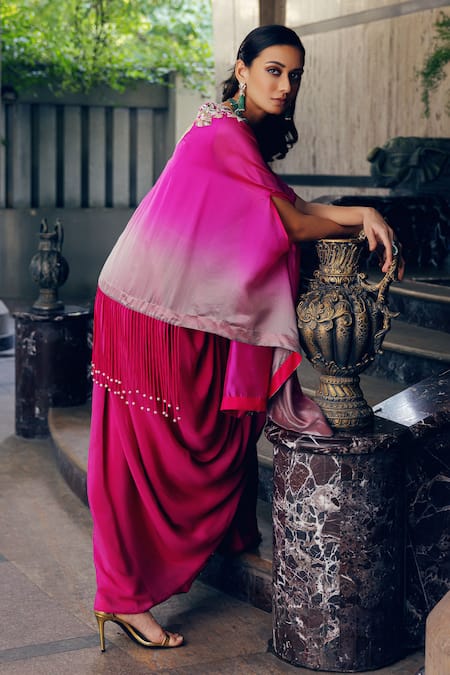 Khushboo Bagri Zardosi Embroidered Kaftan & Draped Skirt 