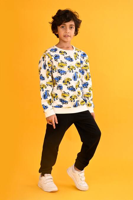 Buy_Anthrilo_White Fleece Cars Print Set _Online_at_Aza_Fashions