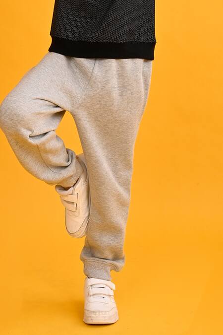 Shop_Anthrilo_Black Fleece Drone Print Sweatshirt And Joggers Set