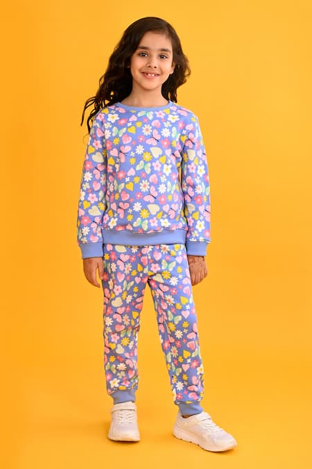 Anthrilo_Blue Fleece Butterfly Print Set _Online_at_Aza_Fashions