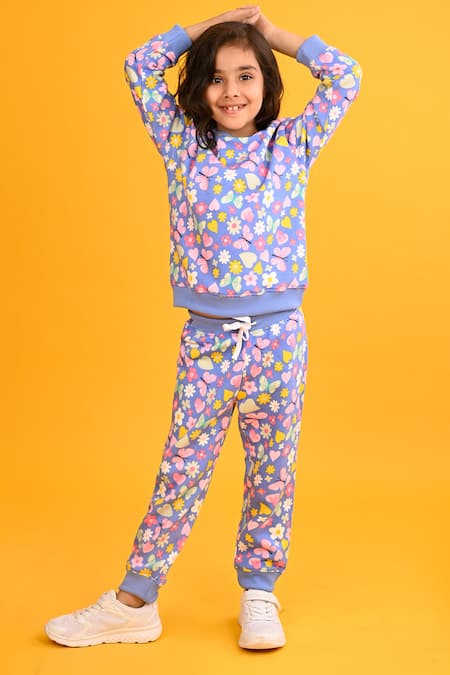 Buy_Anthrilo_Blue Fleece Butterfly Print Set _Online_at_Aza_Fashions