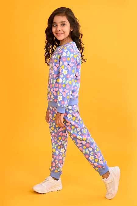 Shop_Anthrilo_Blue Fleece Butterfly Print Set _Online_at_Aza_Fashions