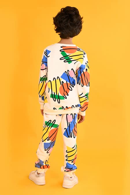 Anthrilo Scribble Print Sweatshirt & Joggers Set 