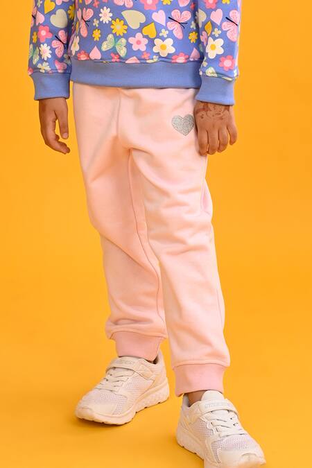 Buy Anthrilo Blue Fleece Rhinestones Butterfly Print Sweatshirt And Joggers Online at Aza Fashions Buy_Anthrilo_Blue Fleece Rhinestones Butterfly Print Sweatshirt And Joggers_Online_at_Aza_Fashions