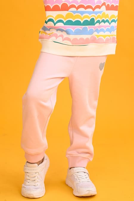 Buy Anthrilo Multi Color Fleece Scallop Print Sweatshirt And Joggers Set Buy_Anthrilo_Multi Color Fleece Scallop Print Sweatshirt And Joggers Set