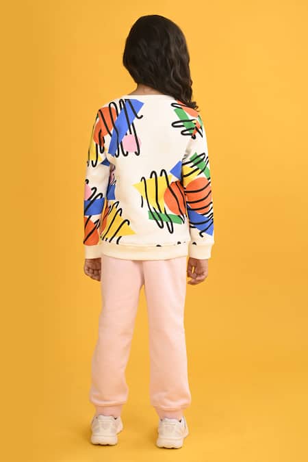 Anthrilo Shape Print Sweatshirt & Joggers Set 