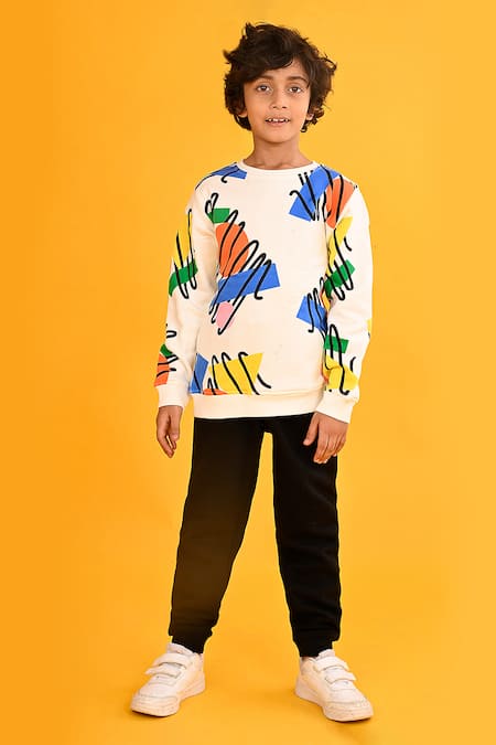 Anthrilo Dimension Scribble Print Sweatshirt With Joggers 