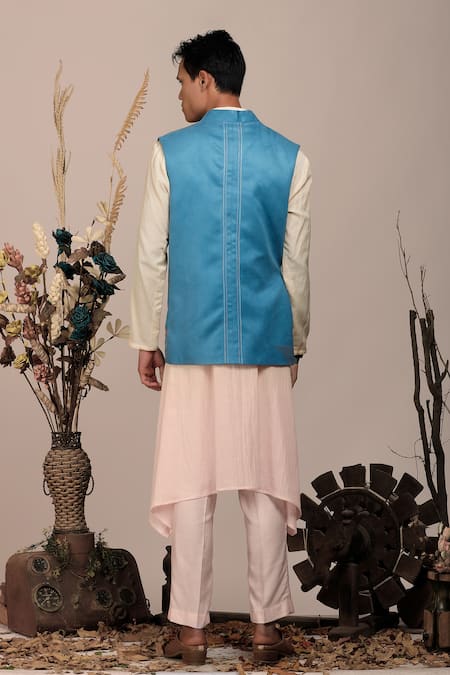 Beejoliyo Botanical Embroidered Nehru Jacket Set 