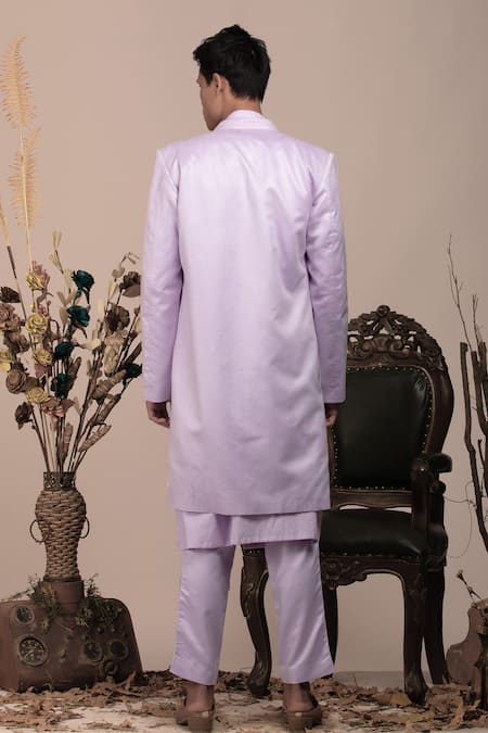 Beejoliyo Botanical Embroidered Long Suede Jacket Set 