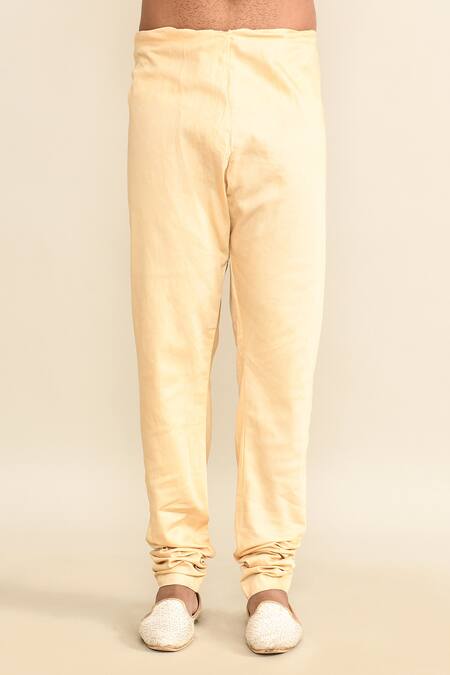 Kalighata_Beige Silk Sequins, Cut Work Quatrefoil Embroidered Sherwani Set _Online_at_Aza_Fashions