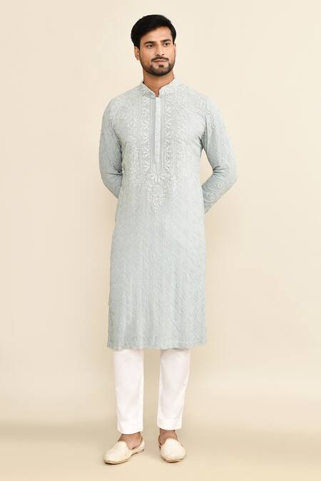 Buy_Kalighata_Blue Embroidery Kurta Set 