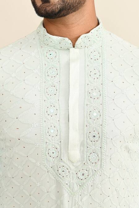 Shop_Kalighata_Aqua Embroidery Kurta Set 
